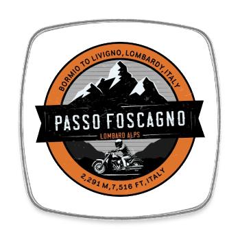 Passo Foscagno , Lombardy Alps , italy  - Square fridge magnet - white - Front