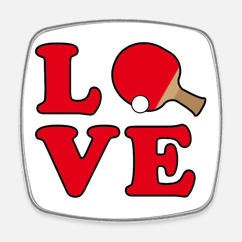 Table Tennis Love - Square fridge magnet - white