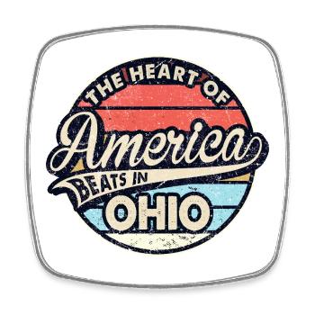 Herz von Amerika in Ohio Design - Viereckiger Kühlschrankmagnet - Weiß - Vorne