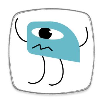 Joli petit monstre cyclope - Magnet carré - blanc - Devant