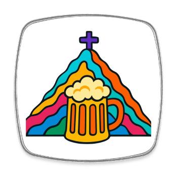 Regenbogen Bier Gipfel - Viereckiger Kühlschrankmagnet - Weiß - Vorne