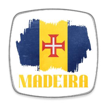 Madeira Flag Design auf Vintage-Style - Viereckiger Kühlschrankmagnet - Weiß - Vorne