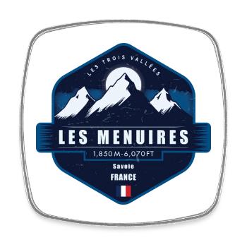 Les Menuires, Les Trois Vallées, France - Magnet carré - blanc - Devant