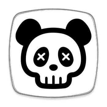 Panda Totenkopf Skelett - Viereckiger Kühlschrankmagnet - Weiß - Vorne