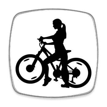 Cyclist - Square fridge magnet - white - Front