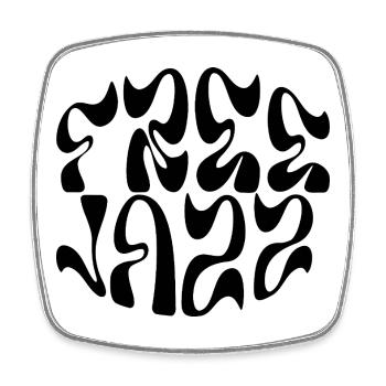 Conception du logo Free Jazz - Magnet carré - blanc - Devant
