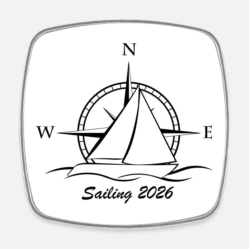 Voile 2026 - Magnet carré - blanc