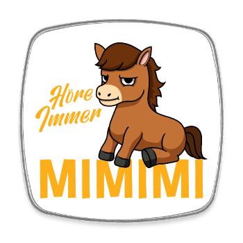 Ich Höre Immer Nur Ein Mimimi Pferd - Viereckiger Kühlschrankmagnet - Weiß - Vorne