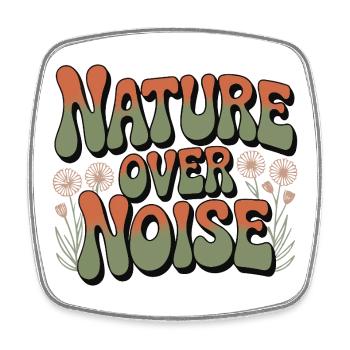 Abenteuer - Natur statt Lärm - Viereckiger Kühlschrankmagnet - Weiß - Vorne