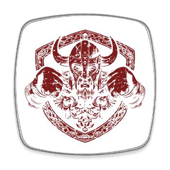 Nordic War God Helmet Design - Square fridge magnet - white - Front