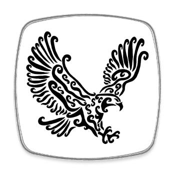 Schwarzer Adler - Viereckiger Kühlschrankmagnet - Weiß - Vorne