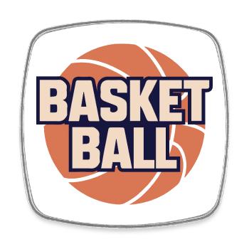 Dynamic basketball design - Square fridge magnet - white - Front