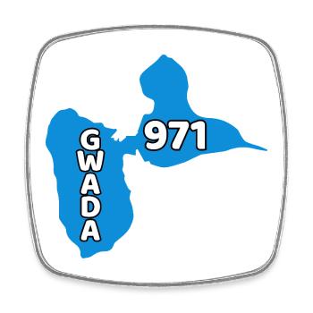 Karte von Guadeloupe 971 - Viereckiger Kühlschrankmagnet - Weiß - Vorne