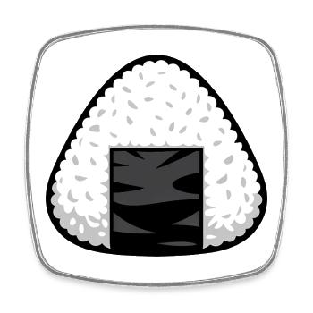 Onigiri-Reis - Viereckiger Kühlschrankmagnet - Weiß - Vorne