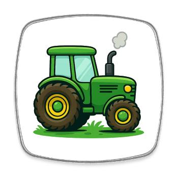 Tractor Kids Gift Idea - Square fridge magnet - white - Front