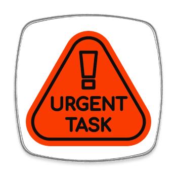 Priority Signal for Urgent Tasks - Square fridge magnet - white - Front