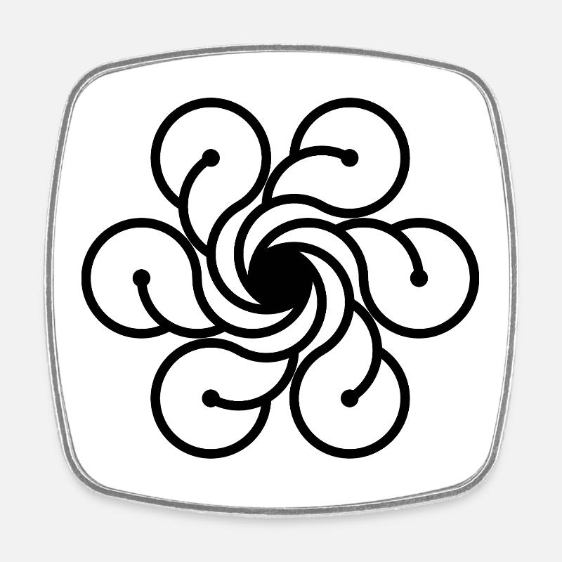 Cosmic Flower Vortex - Square fridge magnet - white