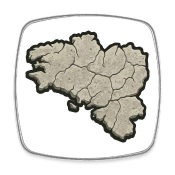 Bretagne Pierre Karte – Bretonische Identität & Stolz - Viereckiger Kühlschrankmagnet - Weiß - Vorne