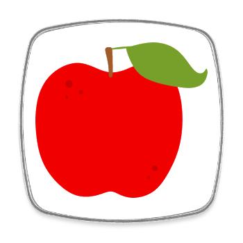 Lebendiger roter Apfel Illustration - Viereckiger Kühlschrankmagnet - Weiß - Vorne