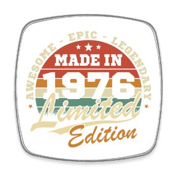 1976 Vintage Retro Geburtstagsgeschenk - Viereckiger Kühlschrankmagnet - Weiß - Vorne
