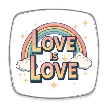 Love is Love – Retro Vintage Regenbogen Shirt - Viereckiger Kühlschrankmagnet - Weiß - Vorne