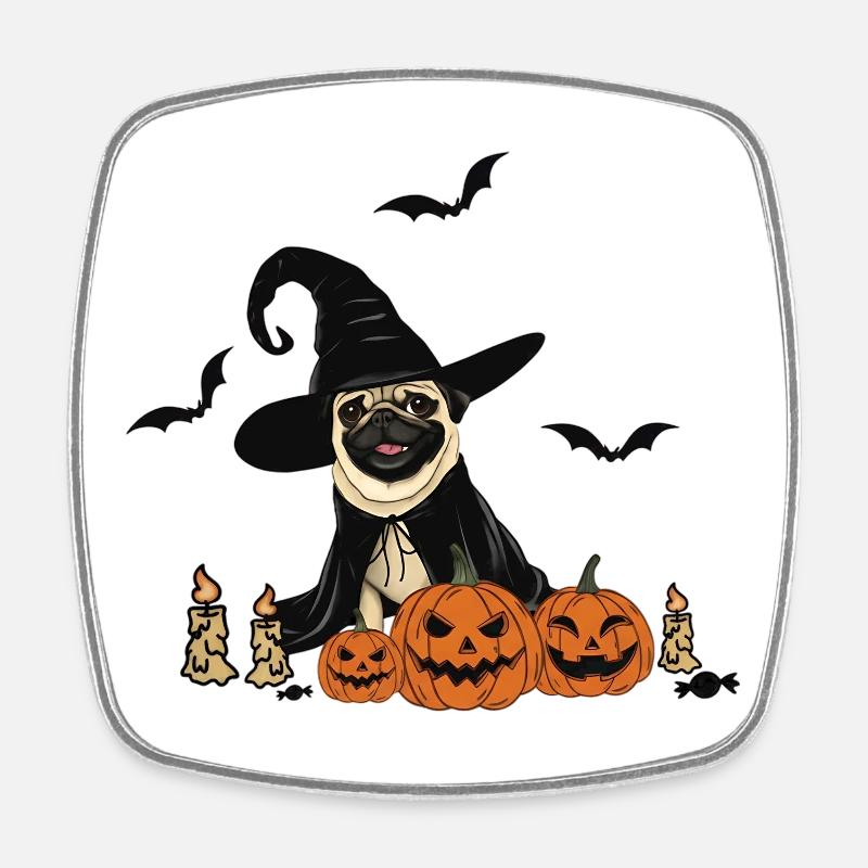 Dog Halloween - Square fridge magnet - white
