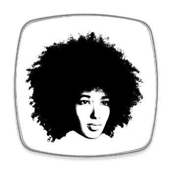 Afro-Beauty T-Shirt - Viereckiger Kühlschrankmagnet - Weiß - Vorne