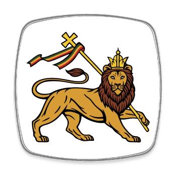 Löwe von Juda - Viereckiger Kühlschrankmagnet - Weiß - Vorne