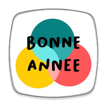 HAPPY NEW YEAR. NEW YEAR'S EVE. NEW YEAR - Square fridge magnet - white - Front