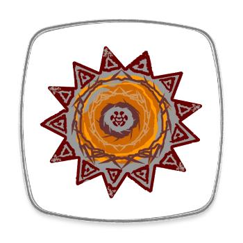 Tattoo-inspirierter Löwenstern-Print Mandala - Viereckiger Kühlschrankmagnet - Weiß - Vorne