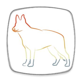 German Shepherd Drawing - Square fridge magnet - white - Front