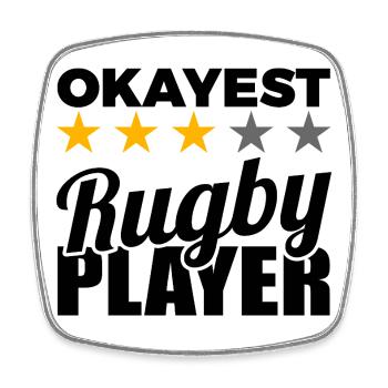 Joueur de rugby - Magnet carré - blanc - Devant