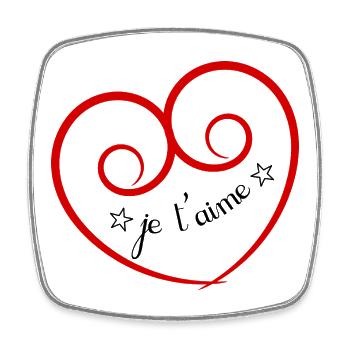 ICH LIEBE DICH. HERZ. PAAR. VALENTINSTAG - Viereckiger Kühlschrankmagnet - Weiß - Vorne