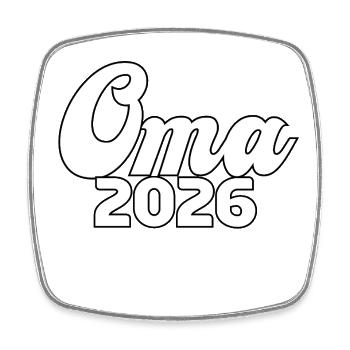 Oma 2026 Loading Design - Viereckiger Kühlschrankmagnet - Weiß - Vorne
