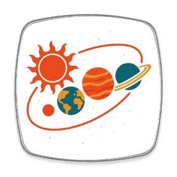 Explorer les planètes Système solaire Univers Fun - Magnet carré - blanc - Devant