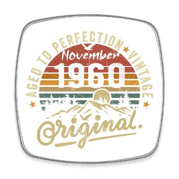 november 1960 birthday november 1960 - Square fridge magnet - white - Front