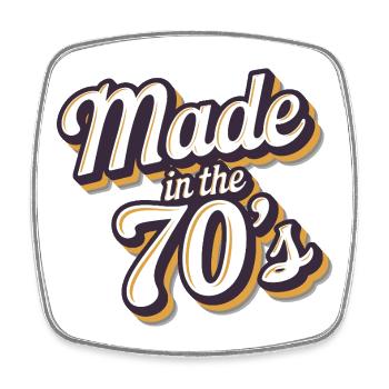 Made In The 70's Retro Stilvolle Ära - Viereckiger Kühlschrankmagnet - Weiß - Vorne