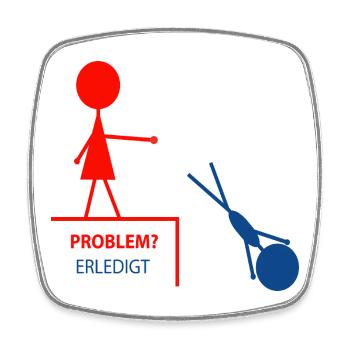 Funny saying – problem? Done! - Square fridge magnet - white - Front