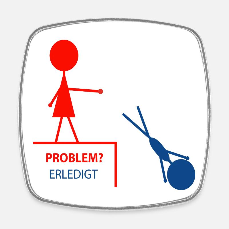 Funny saying – problem? Done! - Square fridge magnet - white