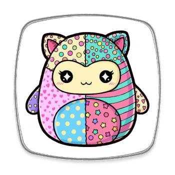 Patchwork Kitten Pastellfarben - Viereckiger Kühlschrankmagnet - Weiß - Vorne