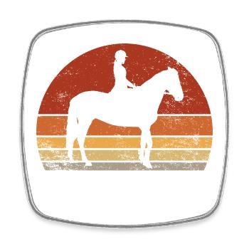 Cavaliere Silhouette Vintage Retro - Square fridge magnet - white - Front