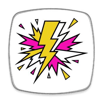 Yellow Beam Neon Explosion - Square fridge magnet - white - Front