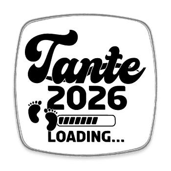 Tante 2026 Loading - Viereckiger Kühlschrankmagnet - Weiß - Vorne
