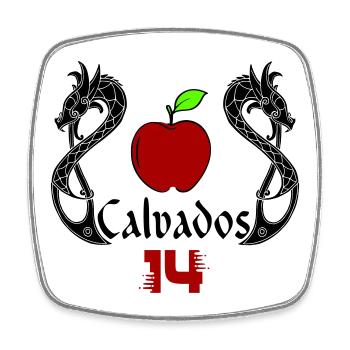 Calvados 14 - Viereckiger Kühlschrankmagnet - Weiß - Vorne