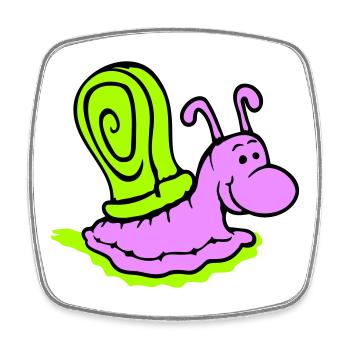 Snail Slime Trail Cute Cute Happy Cool - Square fridge magnet - white - Front