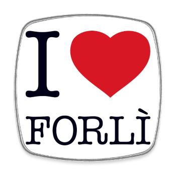 I love Forli - Viereckiger Kühlschrankmagnet - Weiß - Vorne