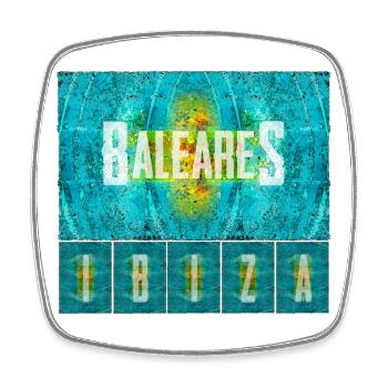 Balearic Islands Vibe Print - Square fridge magnet - white - Front