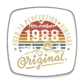 november 1988 birthday november 1988 - Square fridge magnet - white - Front