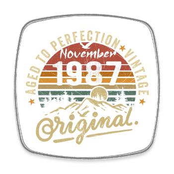 november 1987 birthday november 1987 - Square fridge magnet - white - Front