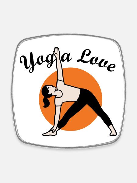 Yoga Love - Viereckiger Kühlschrankmagnet - Weiß